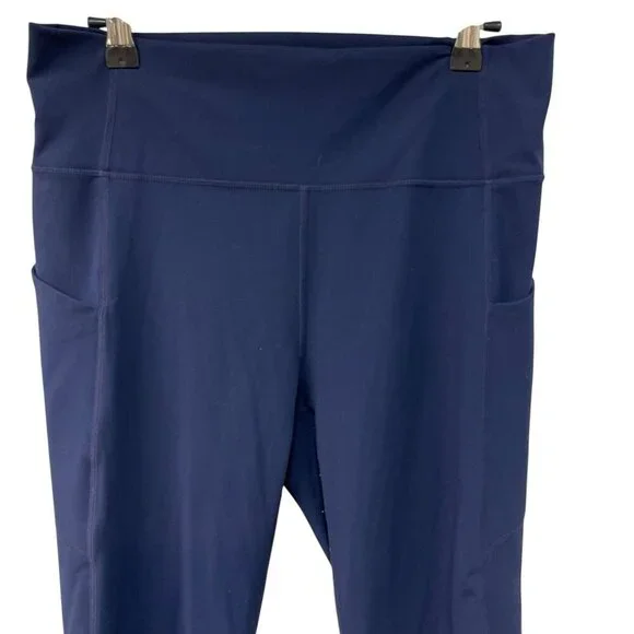 Fabletics Oasis PureLuxe High-Waisted Crop Pocket Legging Navy Blue Size Large - Picture 3 of 7